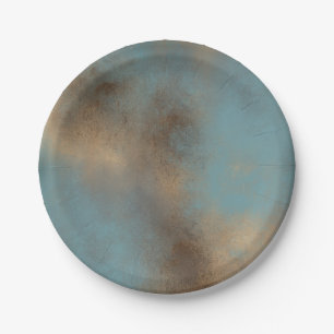 Abstracte blauwe Cream Art Papieren Bordje