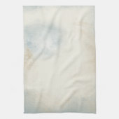 Abstracte blauwe crème en gouden kunst theedoek (Verticaal)