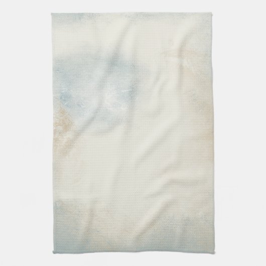 Abstracte blauwe crème en gouden kunst theedoek (Verticaal)