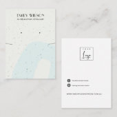 ABSTRACTE BLAUWE CRIAMISCHE KETTING-EARRING DISPLA VISITEKAARTJE (Voorkant / Achterkant)