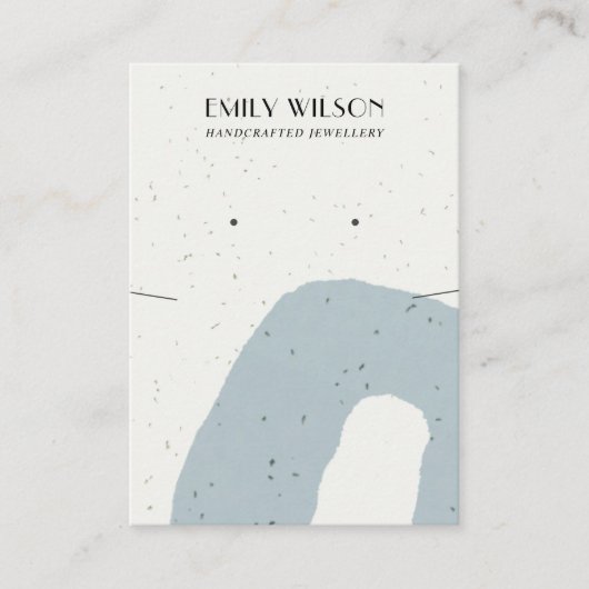 ABSTRACTE BLAUWE CRIAMISCHE KETTING-EARRING DISPLA VISITEKAARTJE (Voorkant)