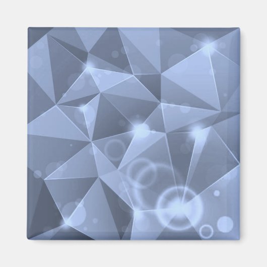 ABSTRACTE BLAUWE CRYSTALEN DIGITALE WALLPAPIERACHT MAGNEET (Voorkant)