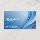 Abstracte blauwe curve - Elegant minimaal Visitekaartje (Voorkant)