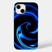Abstracte blauwe Dolphin Wave Art Case-Mate iPhone Case (Achterkant)