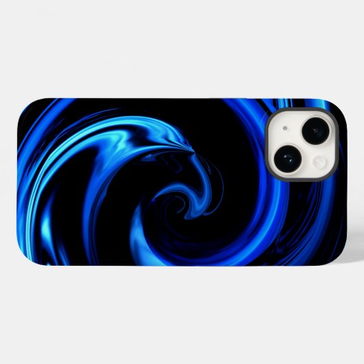 Abstracte blauwe Dolphin Wave Art Case-Mate iPhone Case (Achterkant (horizontaal))