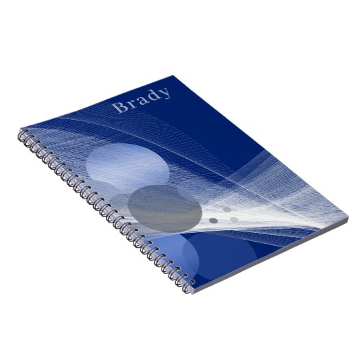 Abstracte Blauwe Draaier en Cirkels Notitieboek (Rechterzijde)