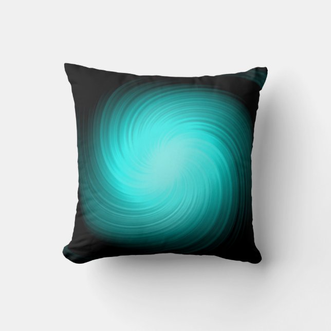 Abstracte blauwe draf kussen (Voorkant)