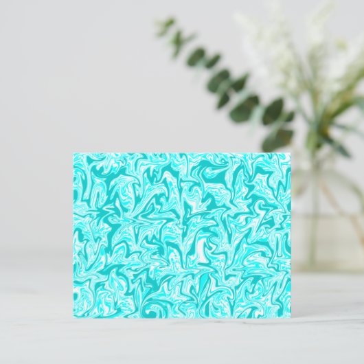 Abstracte blauwe dragel briefkaart (Staand voorkant)