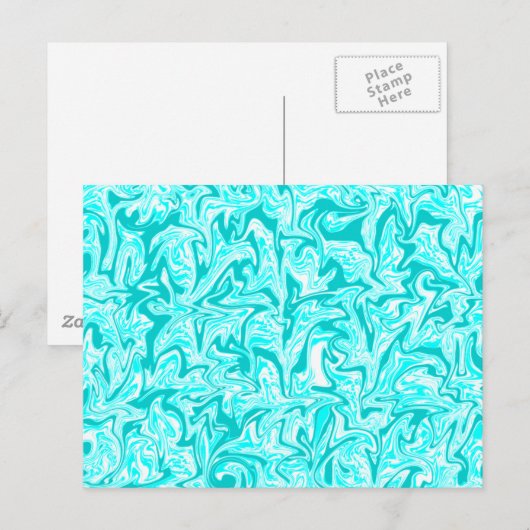 Abstracte blauwe dragel briefkaart (Voorkant / Achterkant)