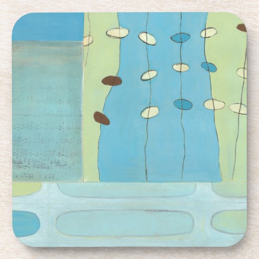 Abstracte blauwe eierparade bier onderzetter (Voorkant)