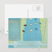 Abstracte blauwe eierparade briefkaart (Voorkant / Achterkant)