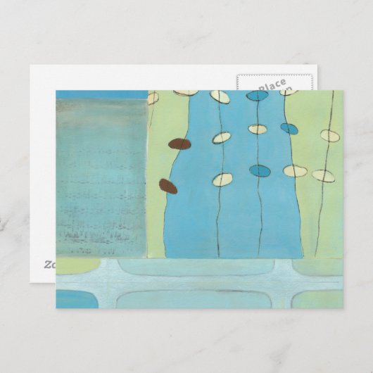 Abstracte blauwe eierparade briefkaart (Voorkant / Achterkant)