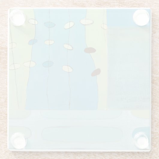 Abstracte blauwe eierparade glazen onderzetter (Achterkant)