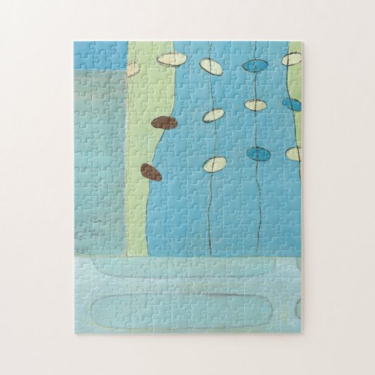 Abstracte blauwe eierparade legpuzzel (Verticaal)