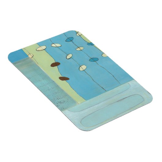 Abstracte blauwe eierparade magneet (Rechterzijde)