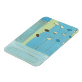 Abstracte blauwe eierparade magneet (Linkerzijde)