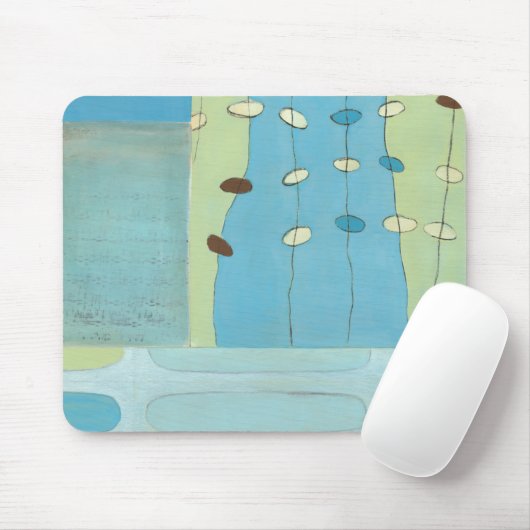 Abstracte blauwe eierparade muismat (Met muis)