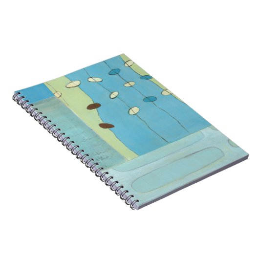 Abstracte blauwe eierparade notitieboek (Rechterzijde)