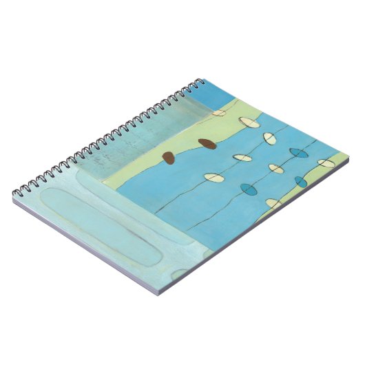 Abstracte blauwe eierparade notitieboek (Linkerzijde)