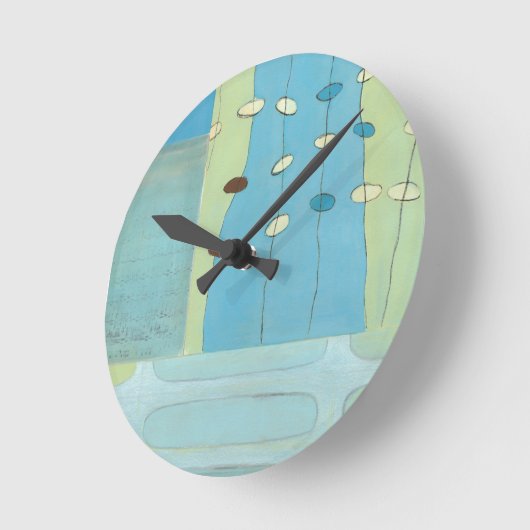 Abstracte blauwe eierparade ronde klok (Hoek)