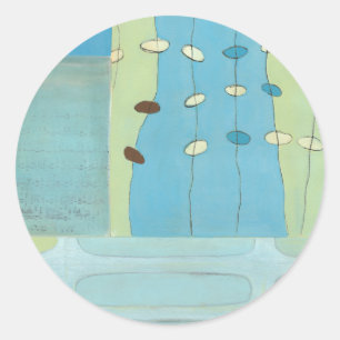 Abstracte blauwe eierparade ronde sticker