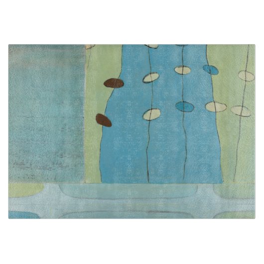 Abstracte blauwe eierparade snijplank (Voorkant)