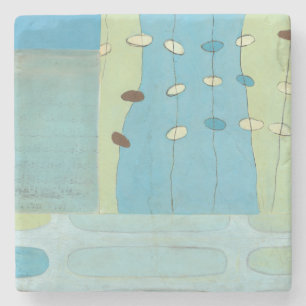 Abstracte blauwe eierparade stenen onderzetter