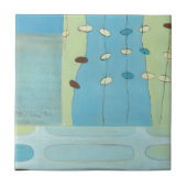 Abstracte blauwe eierparade tegeltje (Voorkant)