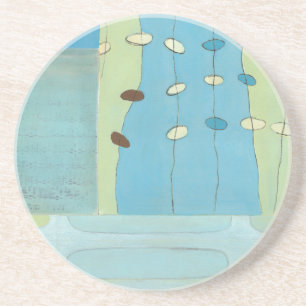 Abstracte blauwe eierparade zandsteen onderzetter