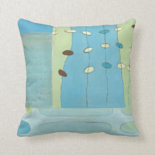 Abstracte Blauwe Eiparade Kussen