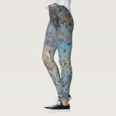 Abstracte blauwe en goudLeggings Leggings (Links)