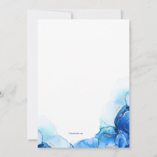 Abstracte blauwe en goudreligie kaart (Achterkant)