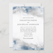 Abstracte blauwe en grijze Waterverf bruiloft