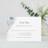 Abstracte blauwe en grijze Waterverf Winter Weddin RSVP Kaartje (Staand voorkant)