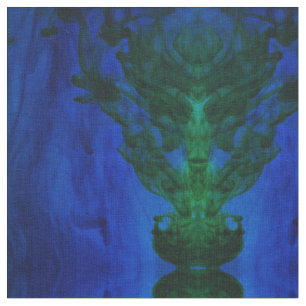 Abstracte Blauwe en groene Dye Swirls Stof