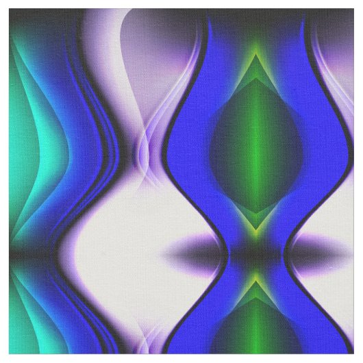 Abstracte Blauwe en Groene Golven Stof (Close Up)