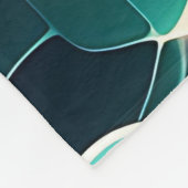 abstracte blauwe en groene watergolven fleece deken (Hoek)
