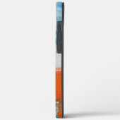 Abstracte Blauwe en Oranje Moderne Kunst Case-Mate iPhone Case (Achterkant / Links)