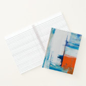 Abstracte Blauwe en Oranje Moderne Kunst Notitieboek (Binnen)