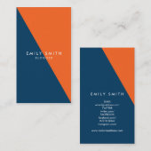 Abstracte blauwe en Oranje sociale media voor kleu Visitekaartje (Voorkant / Achterkant)
