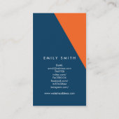 Abstracte blauwe en Oranje sociale media voor kleu Visitekaartje (Achterkant)