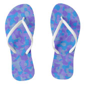 abstracte blauwe en paarse camo teenslippers (Voetbed)