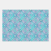 Abstracte blauwe en paarse geometrische vierkante inpakpapier vel (Voorkant 2)