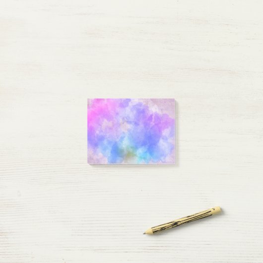 Abstracte blauwe en Paarse Waterverf achtergrond Post-it® Notes (Op bureau)