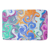 Abstracte blauwe en Paarse zwenken Badmat (Voorkant)