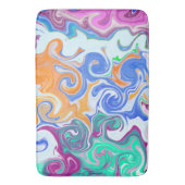 Abstracte blauwe en Paarse zwenken Badmat (Voorkant Verticaal)