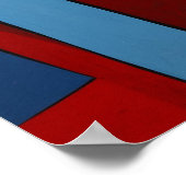 Abstracte Blauwe en Rode Gezichtskunst Poster (Hoek)
