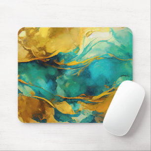Abstracte blauwe en rode tinten muismat