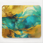 Abstracte blauwe en rode tinten muismat (Voorkant)