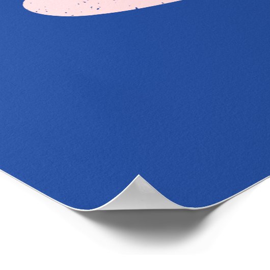 Abstracte Blauwe en Roze Bloemen Poster (Hoek)